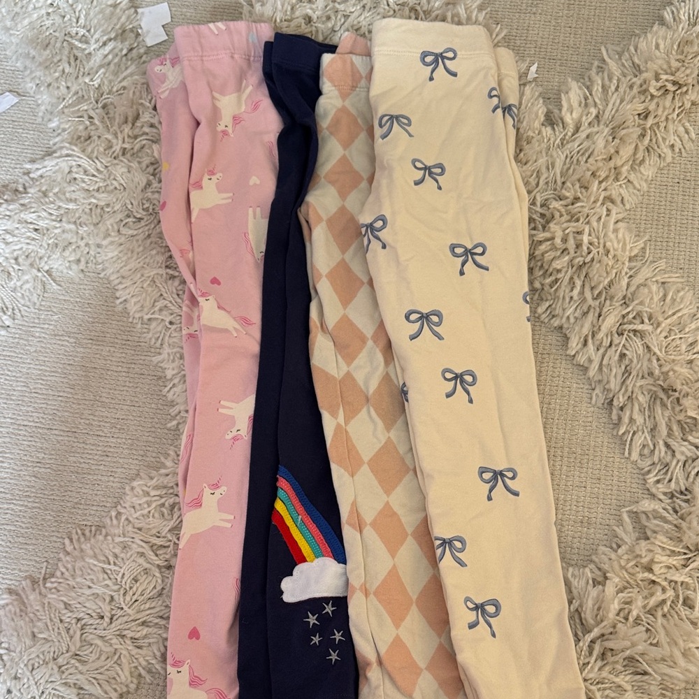 Set of Four Colorful Patterned Leggings